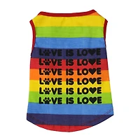 rainbow pride dog tank top - love is