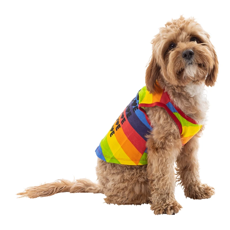 rainbow pride dog tank top - love is