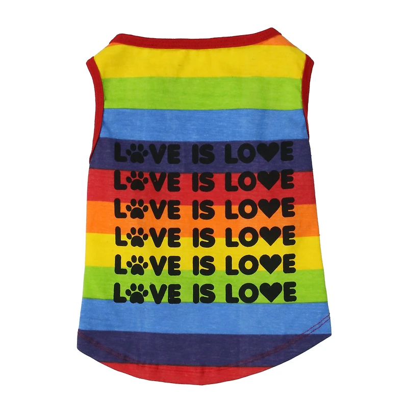 rainbow pride dog tank top - love is
