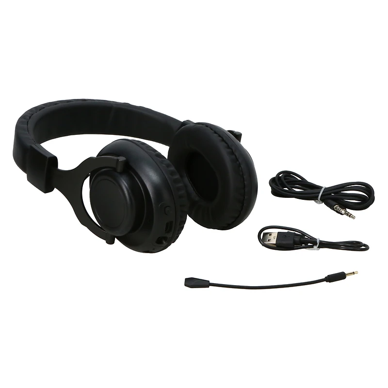 grand 2-in-1 bluetooth®/wired headphones with detachable boom mic