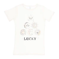 juniors lucky celestial graphic tee