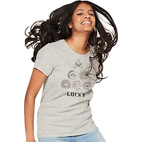 juniors lucky celestial graphic tee