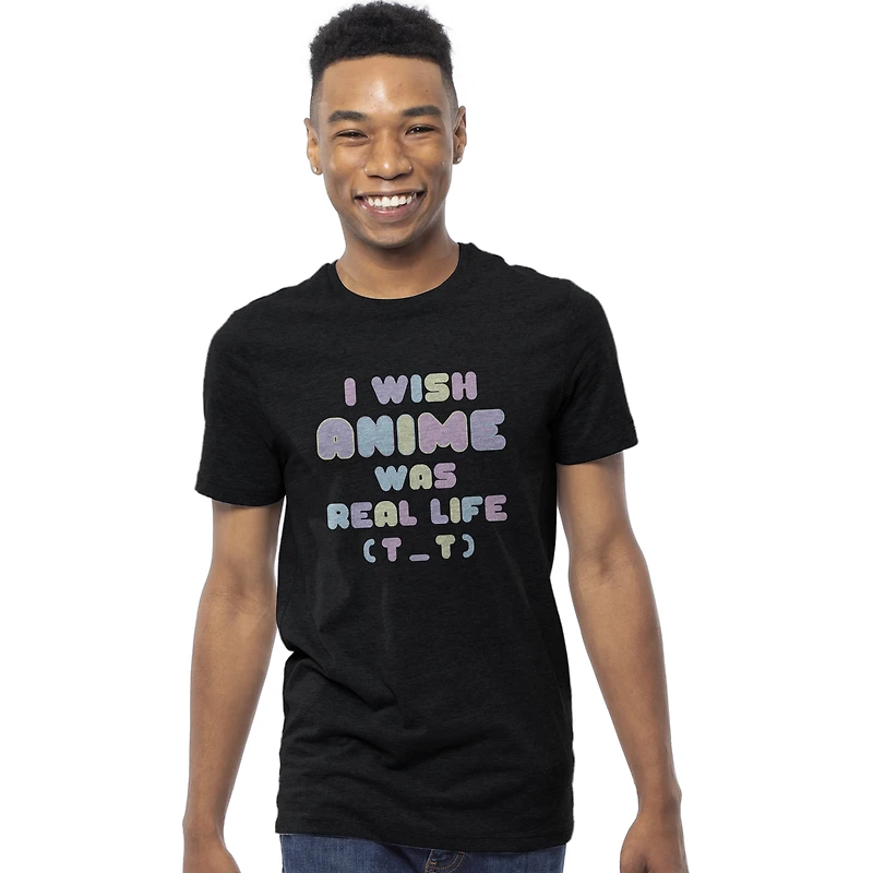 'I wish anime was real life' graphic tee