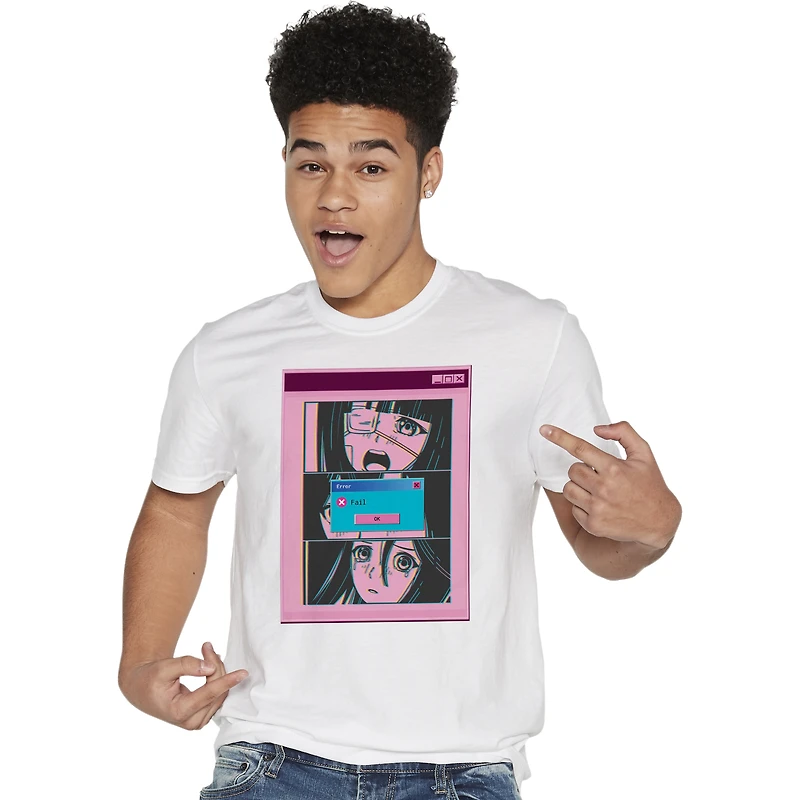 error anime girl graphic tee