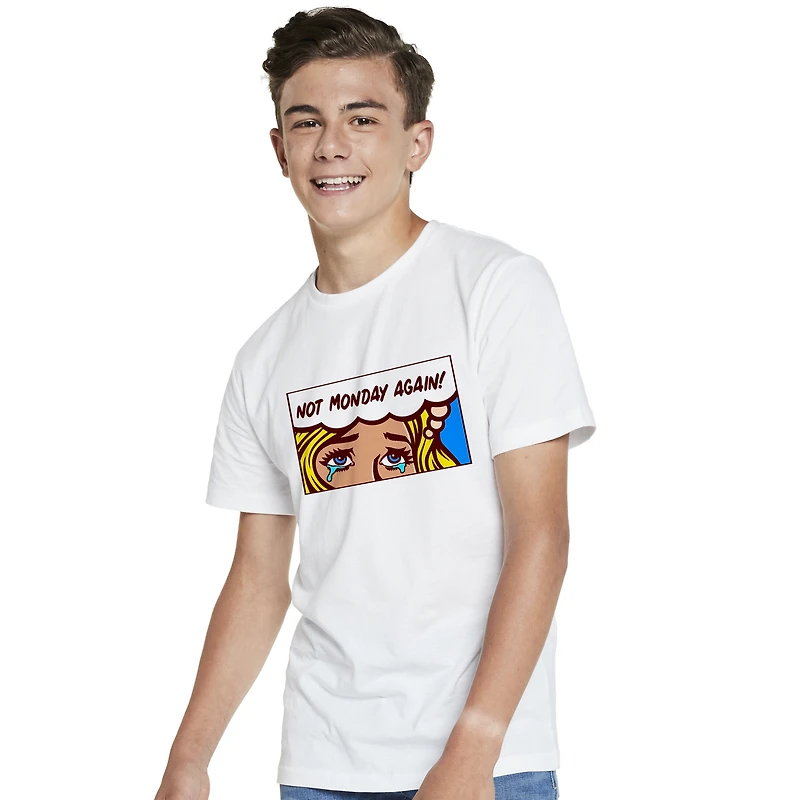 not monday again! pop art graphic tee - extra large