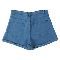 cuffed denim shorts - blue