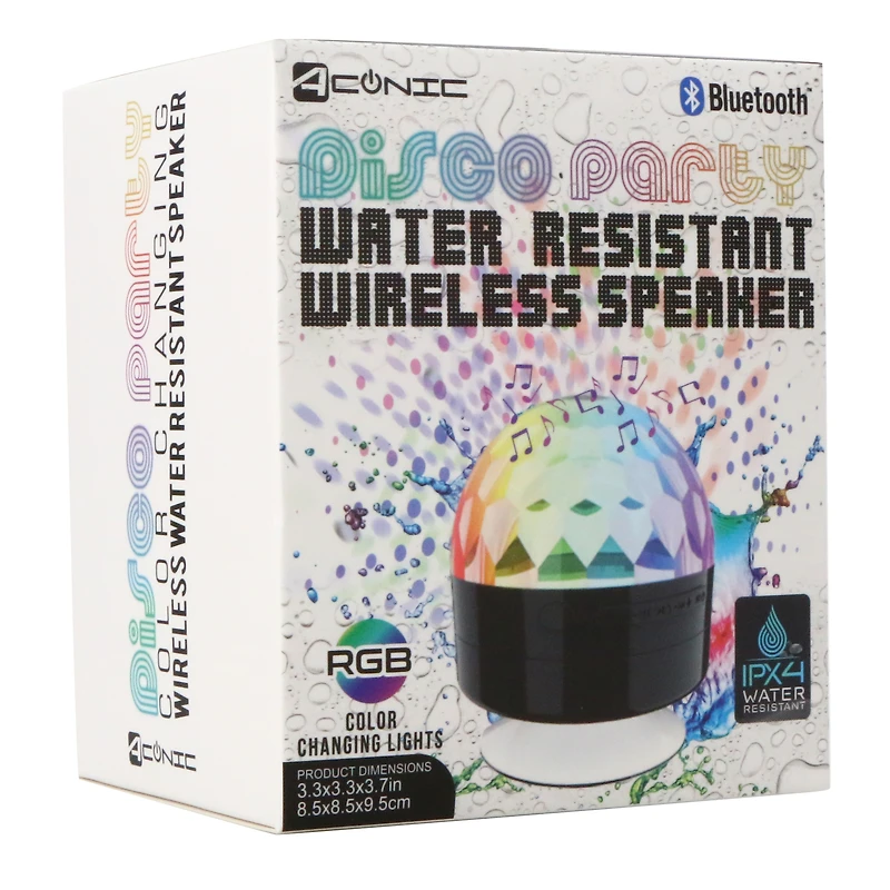 disco party water-resistant LED wireless speaker