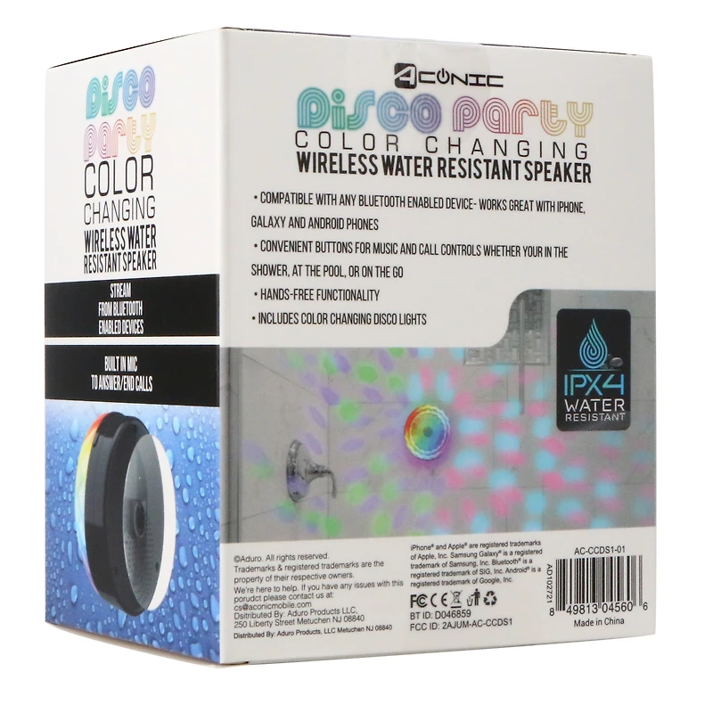 disco party water-resistant LED wireless speaker