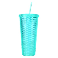 Iridescent Studded Tumbler With Straw, BPA Free - 24oz