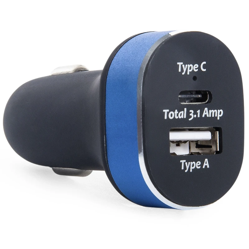 Dual Type-C & USB-Car Charger 3.1Amp