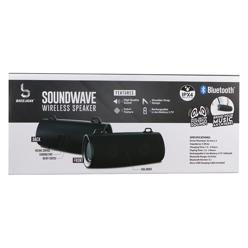 soundwave dual driver water-resistant bluetooth® speaker