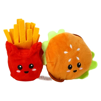 foodie plush squeaky dog toys 2-pack, milk & cookies