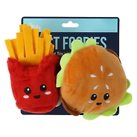 foodie plush squeaky dog toys 2-pack, milk & cookies