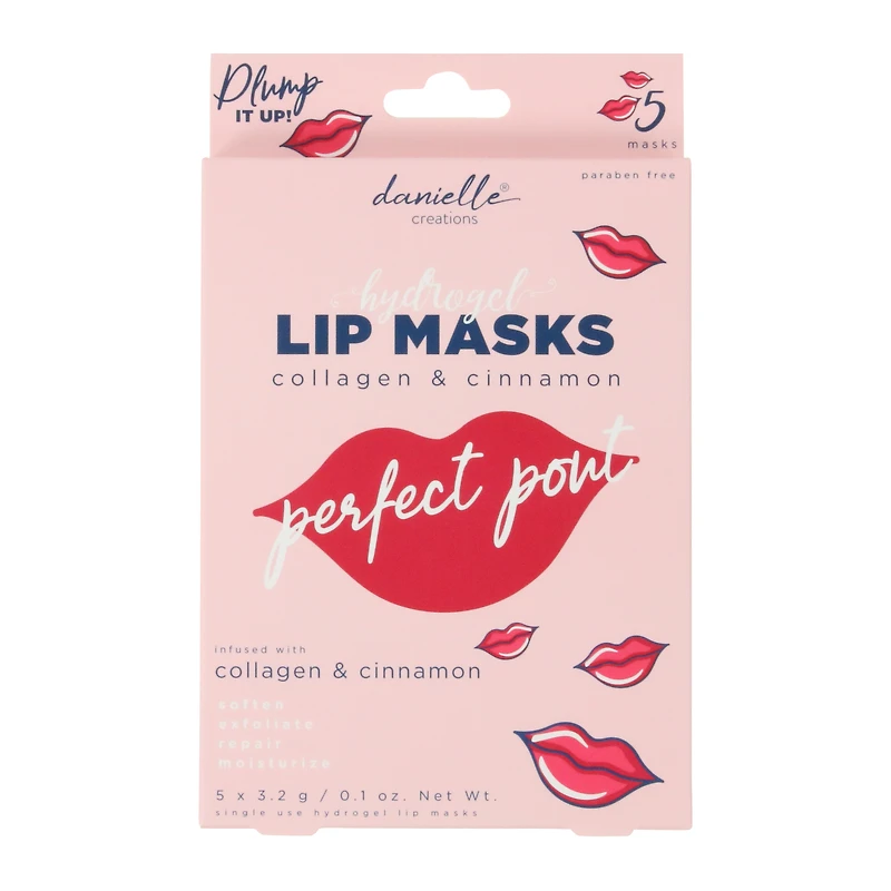 perfect pout hydrogel lip masks 5-pack - collagen & cinnamon