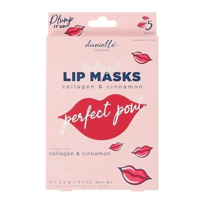 perfect pout hydrogel lip masks 5-pack - collagen & cinnamon