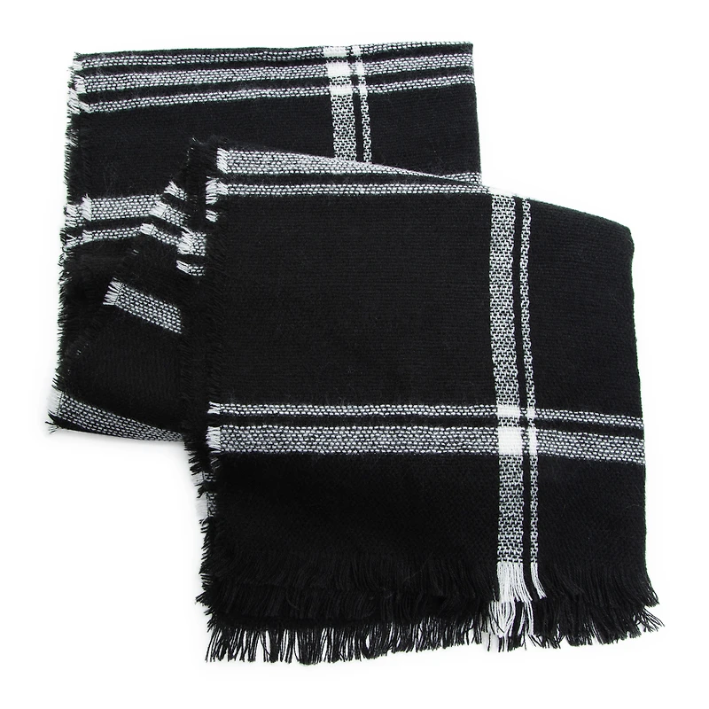 plaid oblong scarf