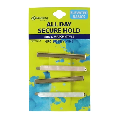 acrylic & metal bobby pins 4-count