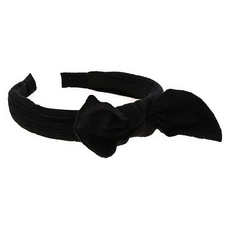 linen bow headband