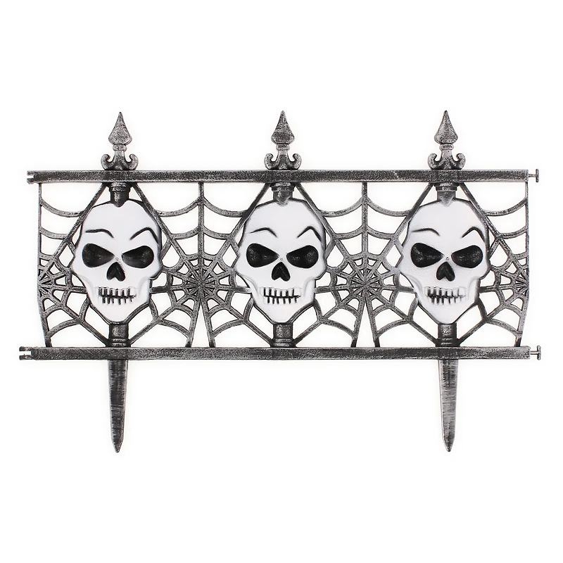 skull fence halloween lawn decoration