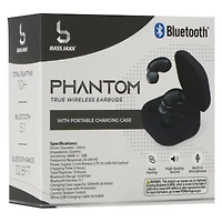 phantom bluetooth® earbuds with mic & portable charging case