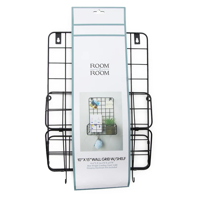 Wall Grid Organizer With Shelf 10in X 14in
