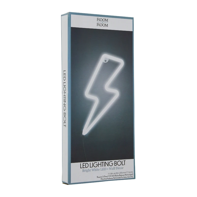 wireless LED lightning bolt wall decor 11.8in