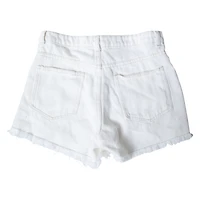 Black Denim Shorts With Frayed Hem