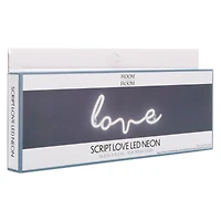 script 'love' LED neon light 14.5in x 6.5in