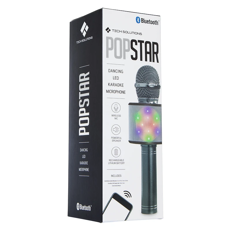 popstar dancing LED bluetooth® karaoke microphone