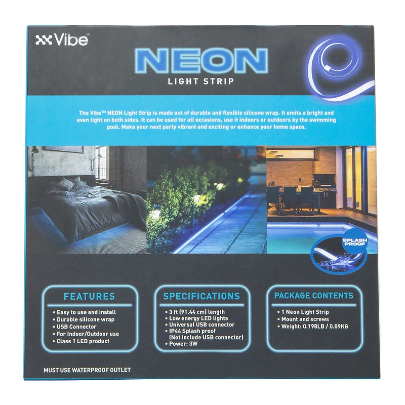 splash-proof neon light strip 3ft