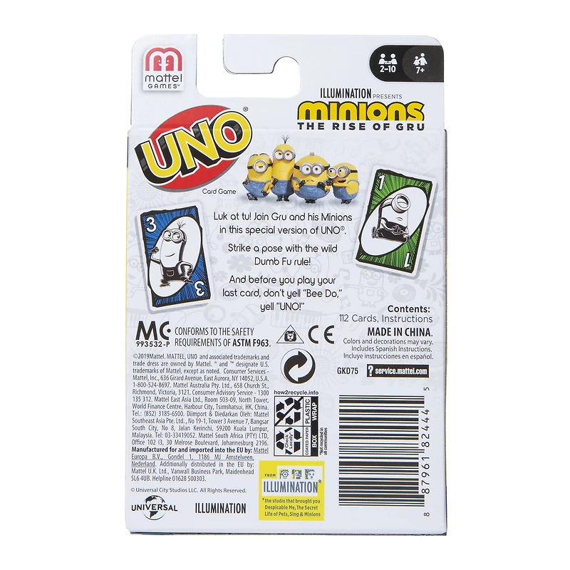 uno® minions: the rise of gru card game