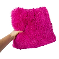 High Pile Faux Fur Pillow 16in