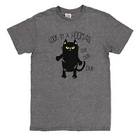 black cat 'look I'm a hooman' graphic tee