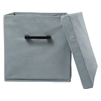 collapsible storage cube with lid & metal handle 11in