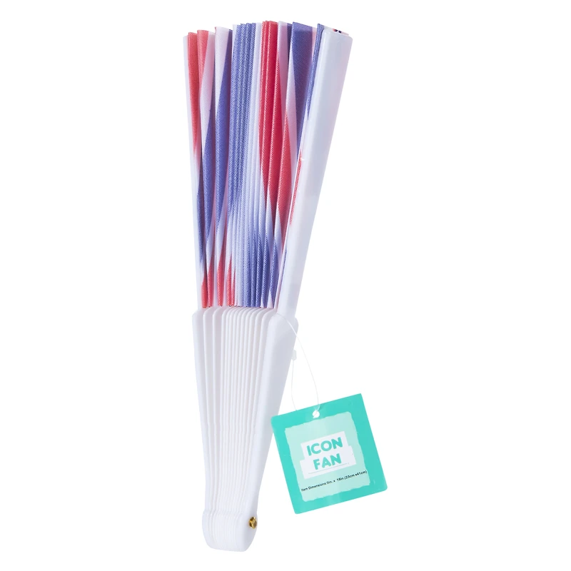 foldable red, white & blue handheld fan