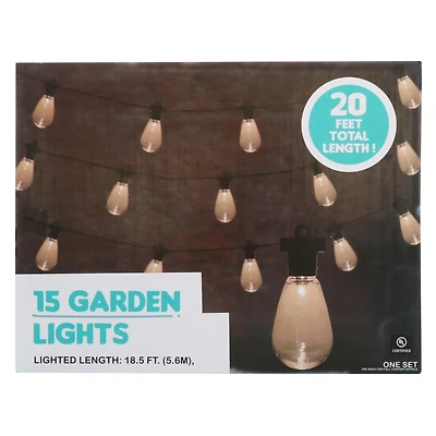 15-count outdoor garden string lights 20ft