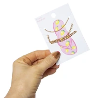 gold chain anklets 3-count