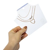 gold heart layering necklaces 3-piece set