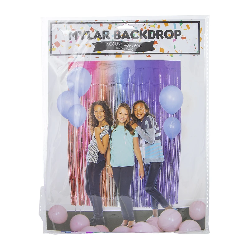 rainbow mylar backdrop 48in x 60in