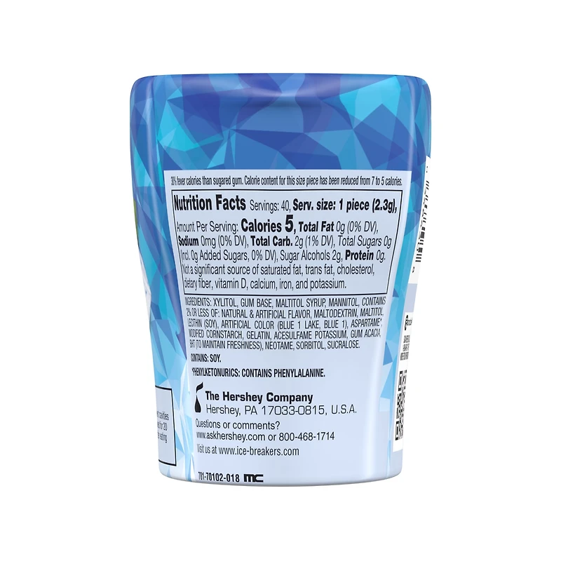 ice breakers® ice cubes sugar free gum - peppermint 6 40-count bottles