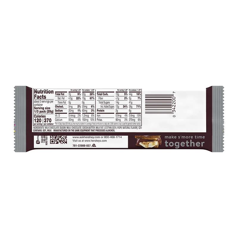 hershey's® milk chocolate king size candy bar 2.6oz