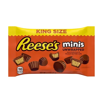 reese's® minis unwrapped peanut butter cups king size bag 2.5oz