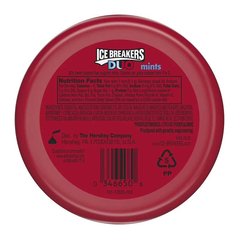 Ice Breakers® Duo Sugar-Free Mints 1.3oz - Strawberry