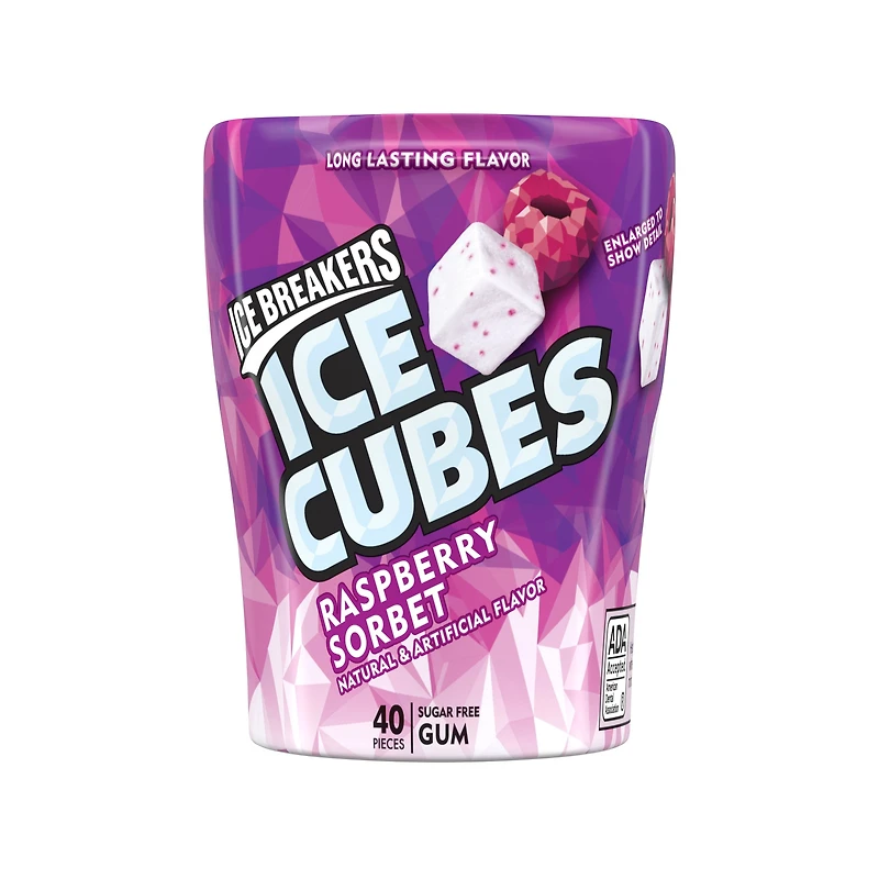 ice breakers® ice cubes sugar free gum - raspberry sorbet 40 pieces