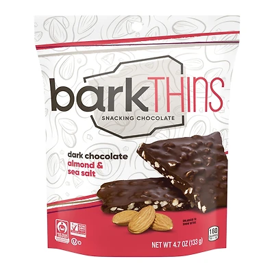 bark thins® dark chocolate almond & sea salt snack 4.7oz bag
