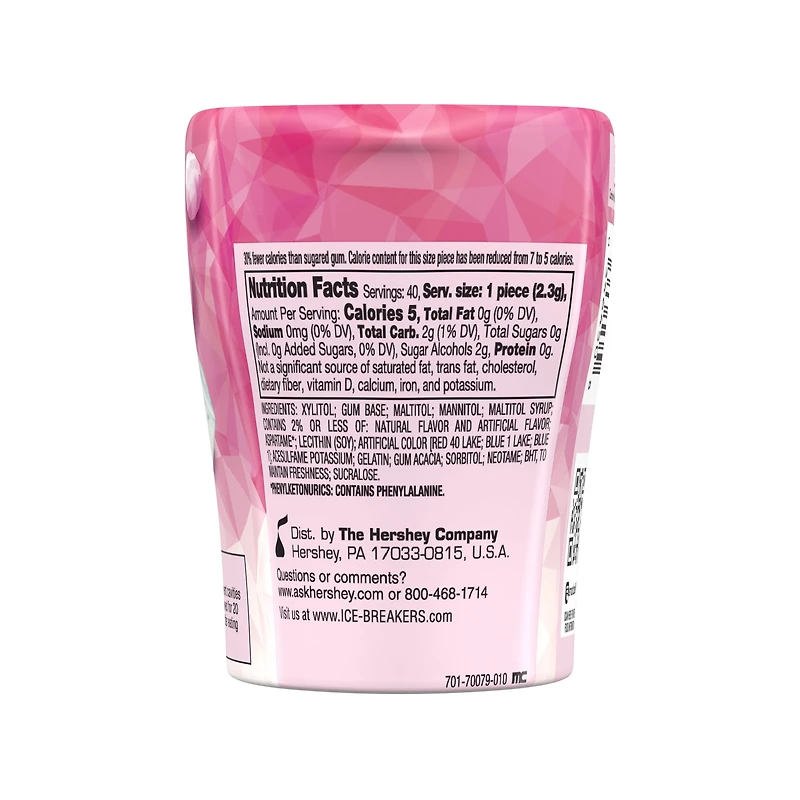 ice breakers® ice cubes sugarfree gum - bubble breeze 40 pieces