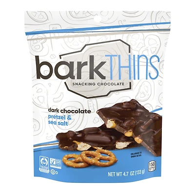 bark thins® dark chocolate pretzel & sea salt snack 4.7oz