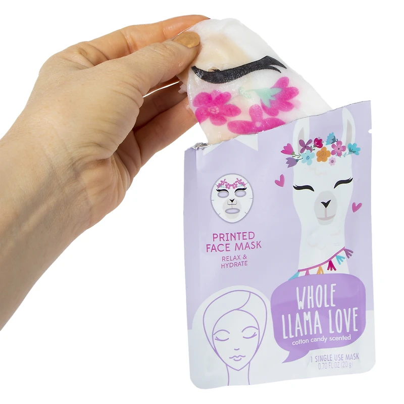 llama print scented sheet face mask 0.7oz