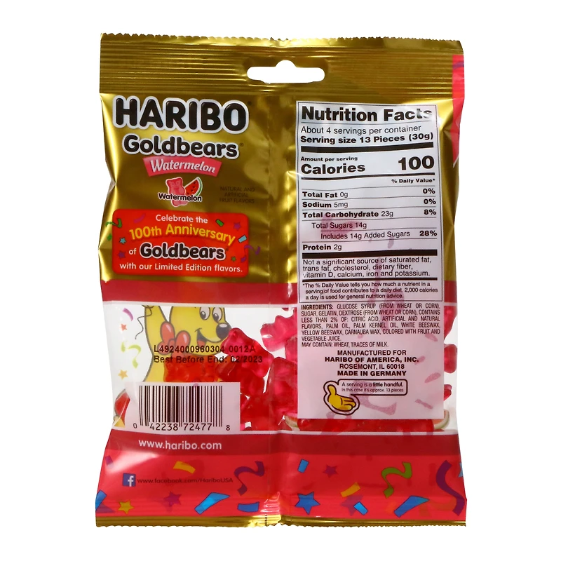 haribo goldbears® watermelon 100th anniversary edition gummi candy 4oz