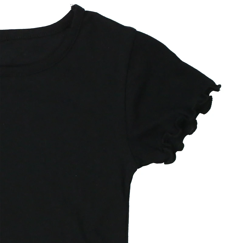 white baby tee with lettuce hem